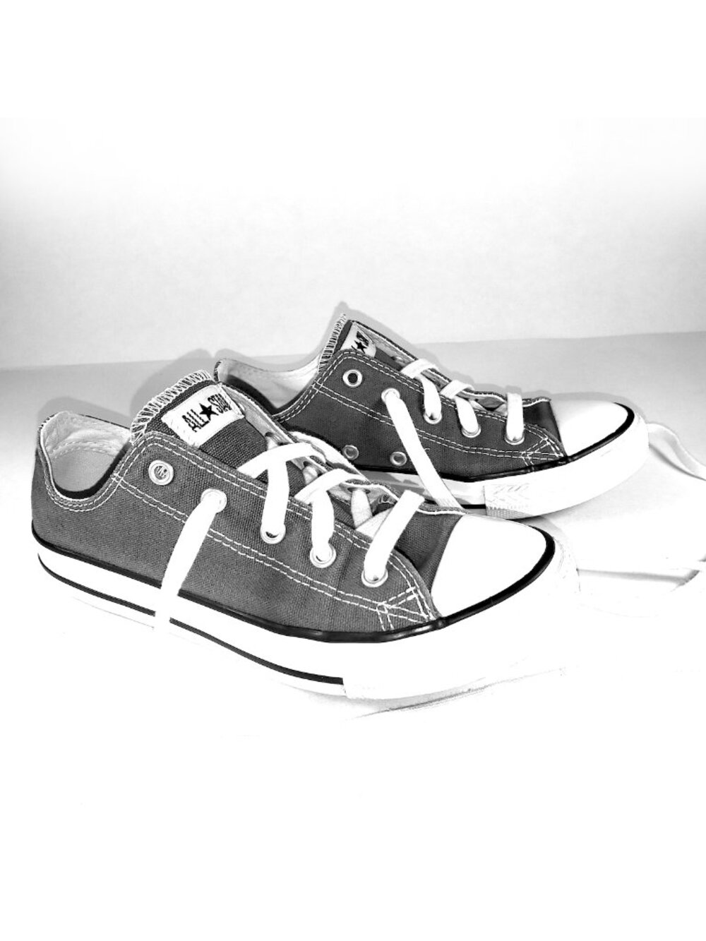 Converse Chuck Taylor All Star Low Top Canvas Sneakers, Solid Gray, Youth Size 3